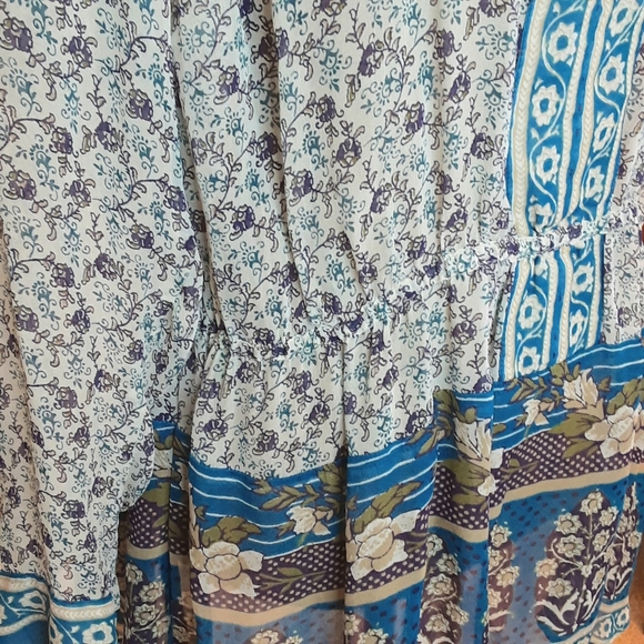 Lucky Brand Women’s Tunic Sheer Buttons Lightweight Peasant Floral - Picture 4 of 11